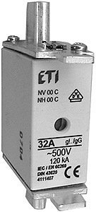 WT-00C NH000 GG K  20A WKŁADKA TOPIKOWA PRZEMYSŁOWA ZWŁOCZNA KOMBI 500V BM WT-NH
