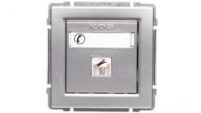 KOS66 Gniazdo telefoniczne pojedyncze RJ11 aluminium 664063