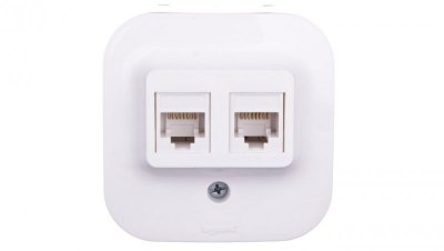 FORIX Gniazdo komputerowe podwójne RJ45 kat.5e UTP białe 782428