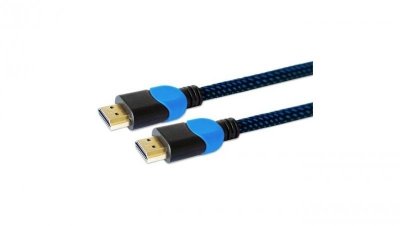 Kabel SAVIO GCL-02 (HDMI M - HDMI M 1,8m kolor czarno-niebieski)