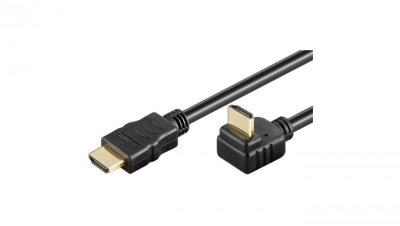 Kabel HDMI/HDMI V1.4 M/M Ethernet Kątowy Czarny 2M ICOC HDMI-LE-020