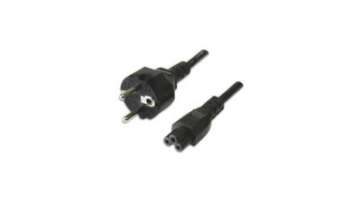Kabel Zasilający Koniczynka CEE 7 Schuko na C5 1m Czarny