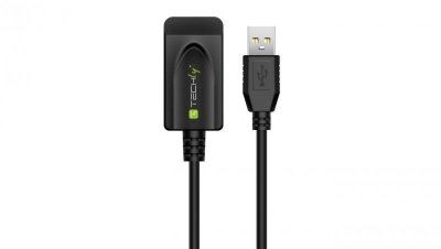 Kabel Przedłużacz Aktywny USB 2.0 A-A M/F 5m Czarny