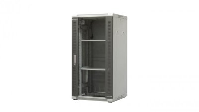 szafa ramowa stojąca EmiterNet Top, 24U, wym. 600X600x1180 (szer. x gł. x wys. mm), drzwi blacha/szkło w komplecie panel 2 wenty