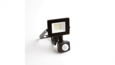 Naświetlacz led z czujnikiem ruchu PIR 10W 900LM AC230V IP65 kąt świecenia 120 neutralna biała 4000K czarny EC79878