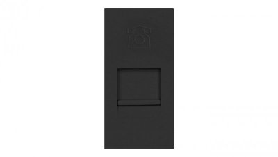ORNO gniazdo modułowe czarne RJ11 22,5x45mm OR-GM-9010/B/RJ11