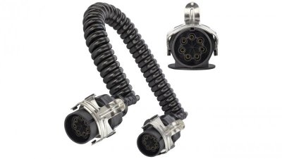 Przewód spiralny QLY-s kabel do naczepy zakończony metalowymi wtykami 7-pin typu N 24V 4m