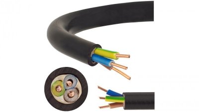 Kabel prądowy YKY 0,6/1kV 3x2,5 drut do ziemi Elektrokabel /25m/