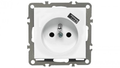 QUADRA GNIAZDKO PODTYNKOWE Z BOLCEM USB DO RAMKI