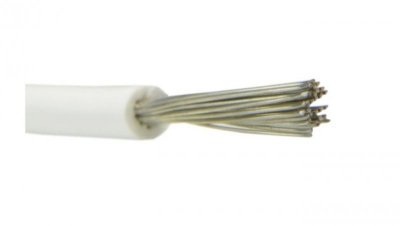 Kabel silikonowy SIF 180C 300/500V 1,5 ciepłoodporny LSOH biały linka TKD /100m/