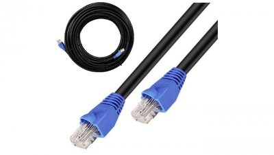 Patchcord zewnętrzny linka UTP kat.6 podwójna powłoka PVC+PE 20m czarny