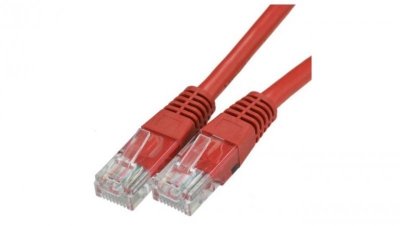 Patchcord UTP kat.5e kabel sieciowy LAN 2x RJ45 linka czerwony 10m
