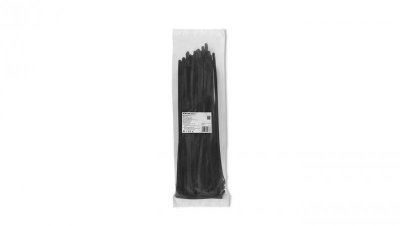 Qoltec Opaski zaciskowe wielorazowe/trytki 7.2*350mm Nylon66 UV Czarne