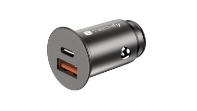Samochodowa Szybka Mini Ładowarka USB-C/A 38W 3A 5-12V