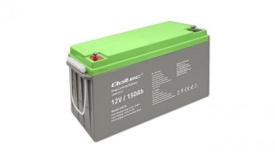 Qoltec Akumulator żelowy Deep Cycle 12V 150Ah 44.5kg Bezobsługowy Professional LongLife PV, UPS, kamper
