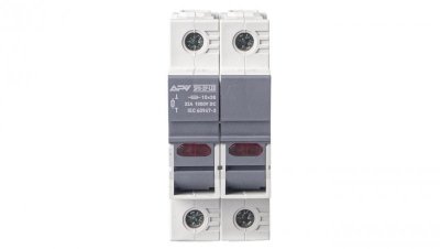 PODSTAWA BEZPIECZNIKOWA ROZŁĄCZNIK DC 10x38 + LED 2P APV-SPB-2P-LED