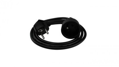 Przedłużacz 1 gniazdo 1.5m z/u 3x1.0mm2 CZARNY