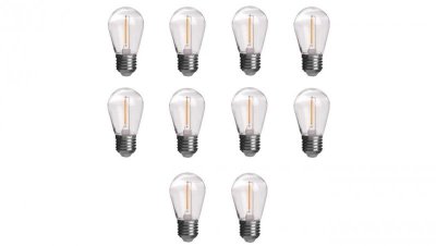 Żarówka LED E27 230V 1W 60lm kula biała ciepła 10 sztuk do girland