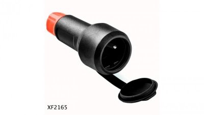 Gniazdo RED GP1 z dławikiem IP54 2P+Z 16A/250V kołnierz gumowany czarny XF2165