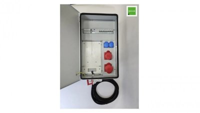IP54 Metalowa rozdzielnica ścienna CEE 32A 16A 2x230V z bezpiecznikami HAGER FI z kablem 5m RB4