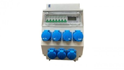 Rozdzielnica elektryczna 7x 230V z bezpiecznikami / Licznik mocy LCD 6x 230V 3 fazy 95V-2