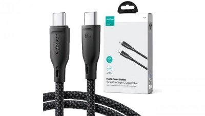 Kabel USB-C / USB-C Joyroom SA34-CC3 100cm 60W 5A PD w oplocie czarny