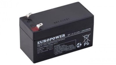 Akumulator AGM EUROPOWER serii EP 12V 1,2Ah (Żywotność 6-9 lat)