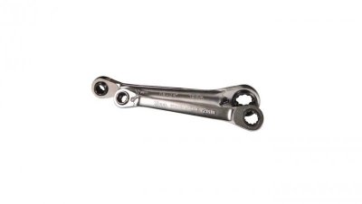 Klucz oczkowy z grzechotką 4w1, 10x13 mm + 17x19 mm, 110782, Haupa