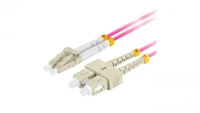 Patchcord światłowodowy MM LC/UPC-SC/UPC duplex 3mm OM4 purple 1m LANBERG
