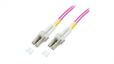 Kabel światłowodowy, wielomodowy, duplex, OM4, różowy, lc, ILWL D5-LCLC-030/OM4 /3m/