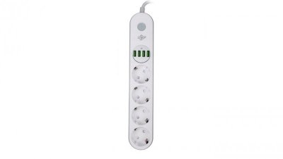 PRZEDŁUŻACZ SIECIOWY ELEKTRYCZNY 4 GNIAZDKA 4 USB 2M LP F24U4 LOGICPOWER