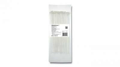 Qoltec Opaski zaciskowe Trytki kablowe 2.5*200mm 100 szt. Nylon66 UV Białe