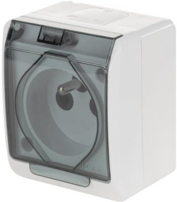 Hermes Gniazdo hermetyczne pojedyncze natynkowe z uziemieniem 16A IP44 z klapką dymną  GNT 0321-01