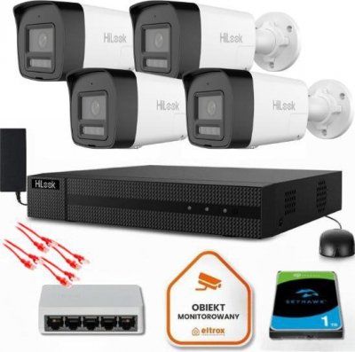 Zestaw do monitoringu Hilook 4 kamery IP IPCAM-B8-30DL/A