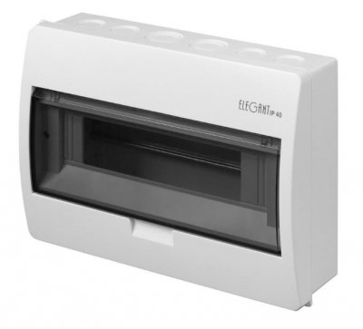 ELEGANT ROZDZIELNIA PLASTIKOWA NT 12M 1X 12M N+PE IP40 212X303X98 DRZWI DYMNE BIAŁY  0665-00