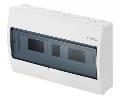 ELEGANT ROZDZIELNIA PLASTIKOWA NT 18M 1X 18M N+PE IP40 260X406X98 DRZWI DYMNE BIAŁY  0667-00