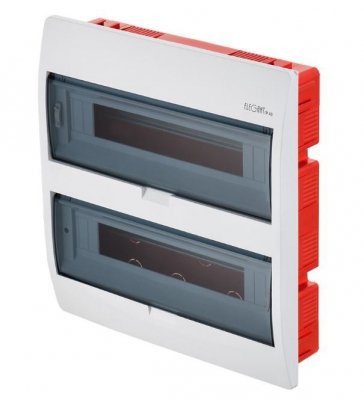 ELEGANT ROZDZIELNIA PLASTIKOWA PT 36M 2X 18M N+PE IP40 409X430X95 DRZWI DYMNE BIAŁY 0653-10