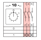 4G10-10-U R014 0-1 ŁĄCZNIK KRZYWKOWY B/O 3-BIEGUNOWY 10A