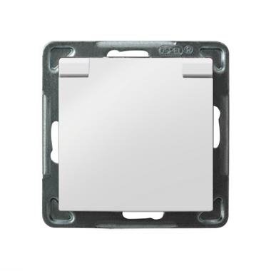 IMPRESJA MODUŁ BIAŁY GNIAZDO 1X Z/U Z KLAPKĄ BIAŁĄ IP44 ZACISKI ŚRUBOWE 16A 250V