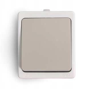 AQUALUX SZARY PRZYCISK NT "DZWONEK" ZACISKI ŚRUBOWE 10A 250V