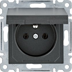 LUMINA SOUL/ INTENSE/ PASSION MODUŁ CZARNY GNIAZDO 1X Z/U Z KLAPKĄ ZACISKI ŚRUBOWE 16A 250V