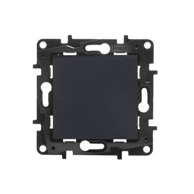 NILOE STEP MODUŁ CZARNY ŁĄCZNIK 1-BIEGUNOWY ZACISKI SPRĘŻYNOWE 10AX 250V