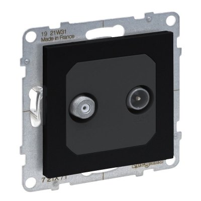 SUNO 2 MODUŁ CZARNY GNIAZDO TV-SAT KOŃCOWE 2 PRZEWODY 1.5DB