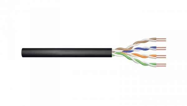 Kabel U/UTP kat. 5e 305m (szpula) PE drut czarny, zewnętrzny żelowany DK-TP512 /305m/