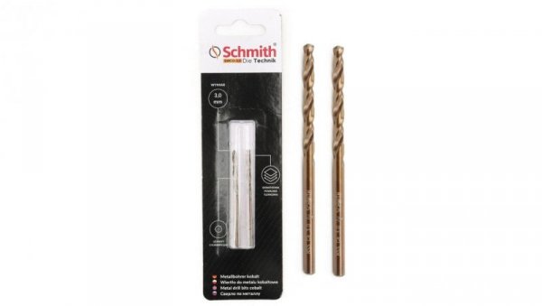Wiertło do metalu kobaltowe 3mm wiertła 2szt HSS-Co Schmith
