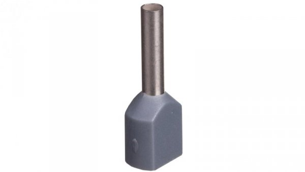 Końcówka tulejkowa izolowana TID 2x0,75mm2/8mm szara cynowana TID2x0,75L8x500 /500szt./