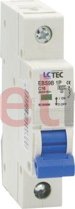 LC-Tec Wyłącznik nadprądowy 1P C 16A 6kA AC EBS9B-1C-16A-C 