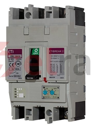 Wyłącznik kompaktowy 4P 125A 25kA /wyzwalacz termo-magnetyczny/ EB2 125/4L 004671032