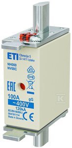 WKŁADKA NH000 GG 100A/400V
