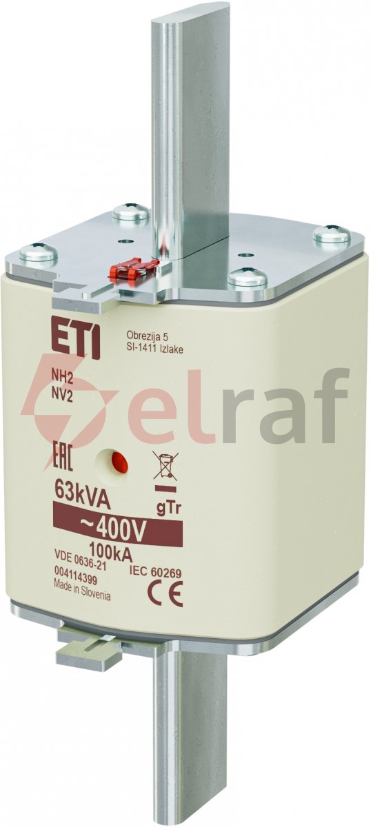 Wkładka bezpiecznikowa NH2 91A gTr 400V 63kVA 004114399